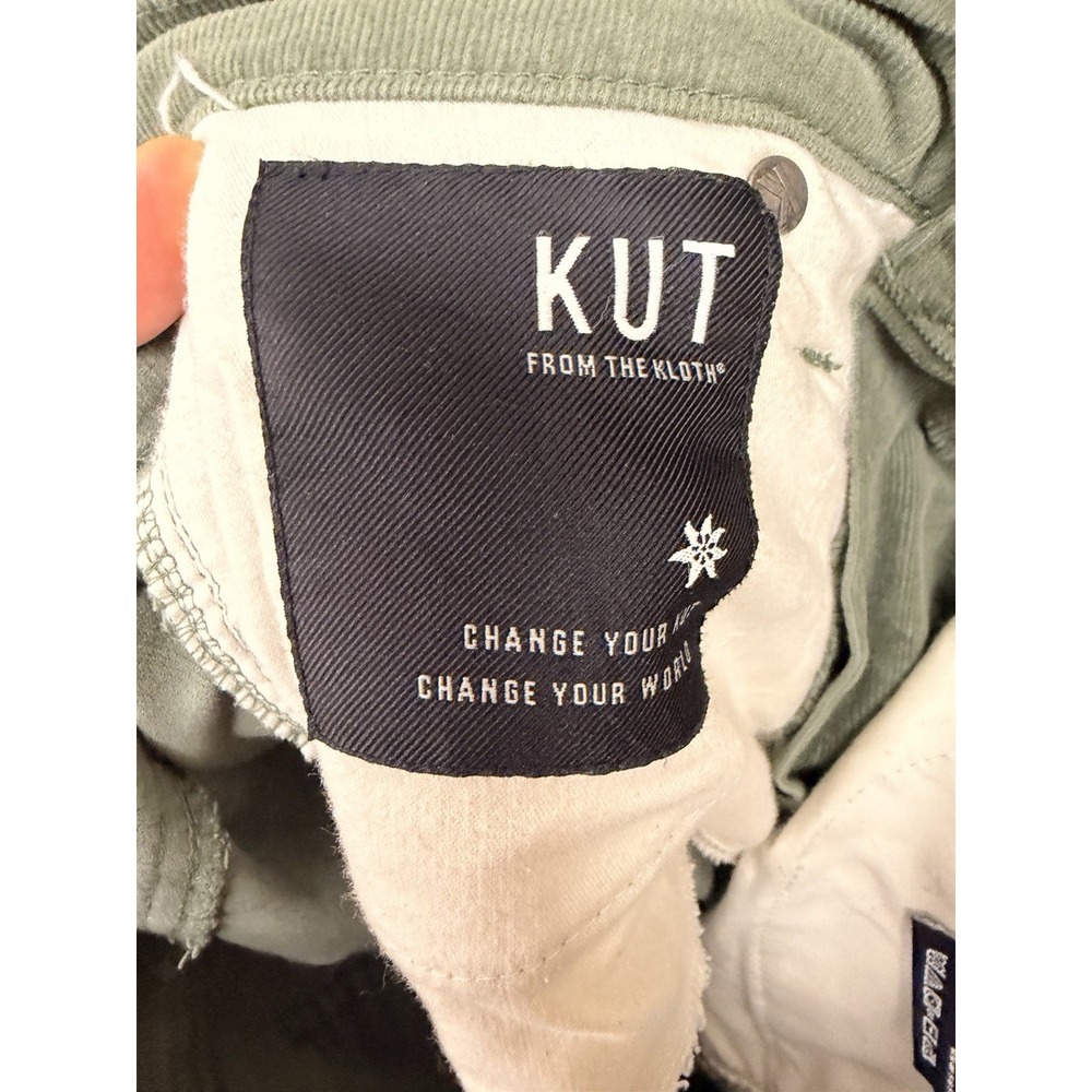 Kut From The Kloth Womens Diana Skinny Fab Ab Corduroy Pants Size 2 Green EUC - Picture 7 of 9